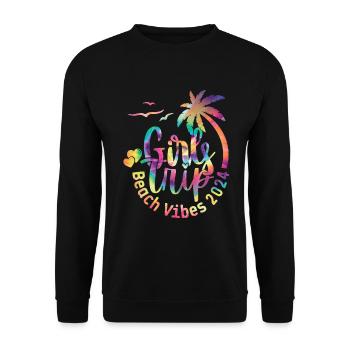 Girl Weekend Girls Trip Beach Vibes 2024 - Unisex Sweatshirt - black - Front - Alina (178cm) & Michal (187cm)