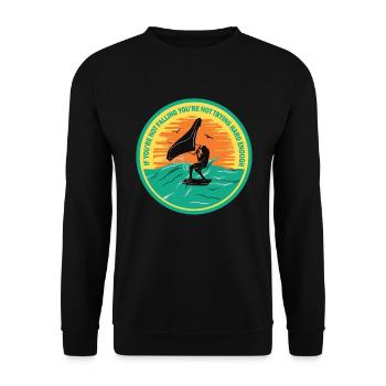 Flügel Folie Wingsurfing Folie Flügel - Unisex Pullover - Schwarz - Vorne - Alina (178cm) & Michal (187cm)