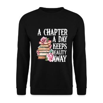 Ein Kapitel Pro Tag - Lehrer Lesen - Unisex Pullover - Schwarz - Vorne - Alina (178cm) & Michal (187cm)