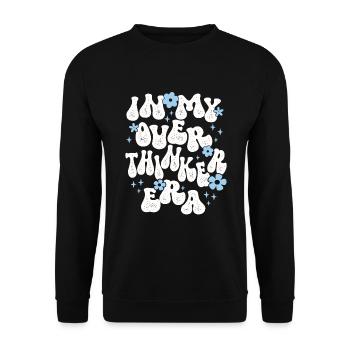 Dans mon ère Overthinker Overthink Groovy - Sweat-shirt Unisexe - noir - Devant - Alina (178cm) & Michal (187cm)