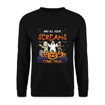 Monstres d’horreur effrayants Squelette effrayant Halloween - Sweat-shirt Unisexe - noir - Devant - Alina (178cm) & Michal (187cm)