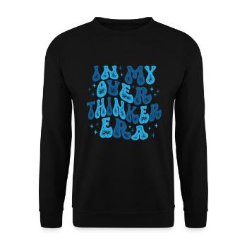 Dans mon ère Overthinker Overthink Groovy - Sweat-shirt Unisexe - noir - Devant - Alina (178cm) & Michal (187cm)