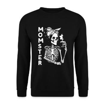 Pour maman monstre paresseux effrayant squelette d’Halloween - Sweat-shirt Unisexe - noir - Devant - Alina (178cm) & Michal (187cm)