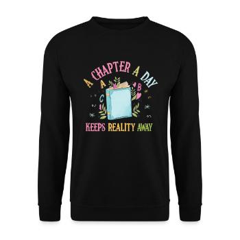 Ein Kapitel Pro Tag - Lehrer Lesen - Unisex Pullover - Schwarz - Vorne - Alina (178cm) & Michal (187cm)