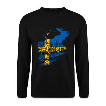 SVERIGE ELCH SCHWEDEN FLAGGE - Unisex Pullover - Schwarz - Vorne - Alina (178cm) & Michal (187cm)