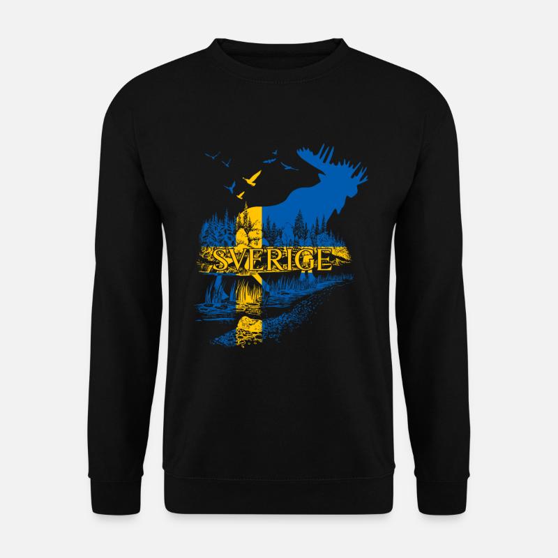 SVERIGE ELCH SCHWEDEN FLAGGE - Unisex Pullover - Schwarz