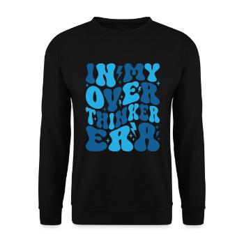 Dans mon ère Overthinker Overthink Groovy - Sweat-shirt Unisexe - noir - Devant - Alina (178cm) & Michal (187cm)