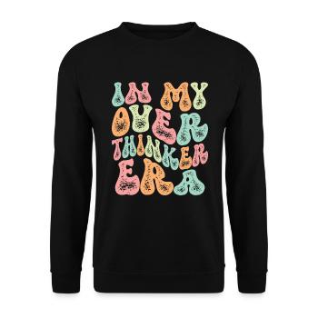 Dans mon ère Overthinker Overthink Groovy - Sweat-shirt Unisexe - noir - Devant - Alina (178cm) & Michal (187cm)