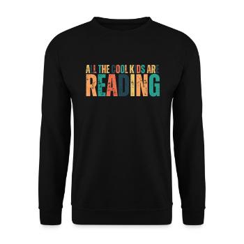 All Cool Kids Read Teachers - Unisex Sweatshirt - black - Front - Alina (178cm) & Michal (187cm)