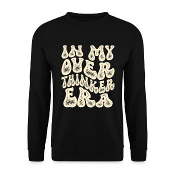 Dans mon ère Overthinker Overthink Groovy - Sweat-shirt Unisexe - noir - Devant - Alina (178cm) & Michal (187cm)