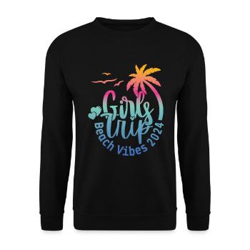 Girl Weekend Girls Trip Beach Vibes 2024 - Unisex Sweatshirt - black - Front - Alina (178cm) & Michal (187cm)