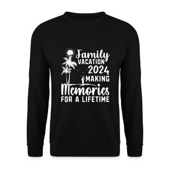 Vacances en famille 2024 Créer des souvenirs - Sweat-shirt Unisexe - noir - Devant - Alina (178cm) & Michal (187cm)