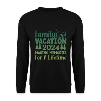 Vacances en famille 2024 Créer des souvenirs - Sweat-shirt Unisexe - noir - Devant - Alina (178cm) & Michal (187cm)