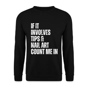 Wenn Es Um Tips Und Nailart Geht Nagelstudio - Unisex Pullover - Schwarz - Vorne - Alina (178cm) & Michal (187cm)