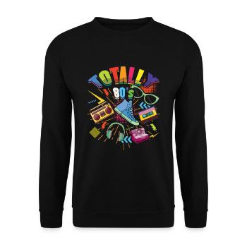 80er Jahre Karneval 80er Jahre Retro Party Jahr 1980 Vintage - Unisex Pullover - Schwarz - Vorne - Alina (178cm) & Michal (187cm)
