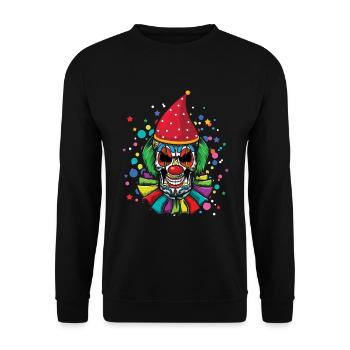 Dia De Los Muertos Clown effrayant Fête de Carnaval - Sweat-shirt Unisexe - noir - Devant - Alina (178cm) & Michal (187cm)