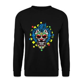 Dia De Los Muertos Clown effrayant Carnaval effrayant - Sweat-shirt Unisexe - noir - Devant - Alina (178cm) & Michal (187cm)