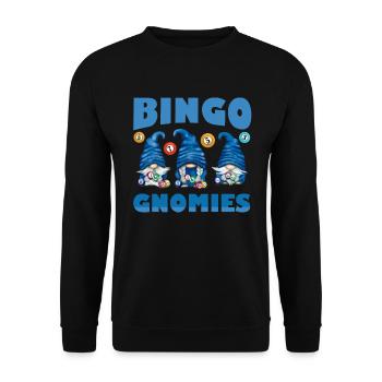 Bingo Gnomies Women Men Funny Bingo - Unisex Sweatshirt - black - Front - Alina (178cm) & Michal (187cm)