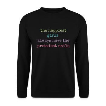 Les filles les plus heureuses ont les plus jolies - Sweat-shirt Unisexe - noir - Devant - Alina (178cm) & Michal (187cm)