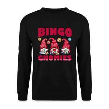 Bingo Gnomies Women Men Funny Bingo - Unisex Sweatshirt - black - Front - Alina (178cm) & Michal (187cm)