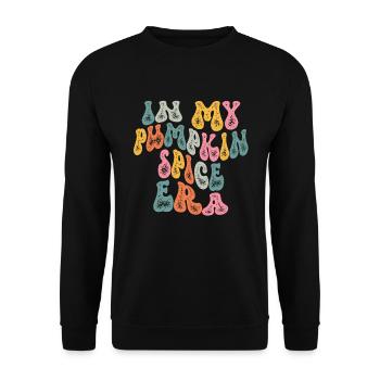 Groovy In Meiner Kürbisgewürz-ära - Unisex Pullover - Schwarz - Vorne - Alina (178cm) & Michal (187cm)