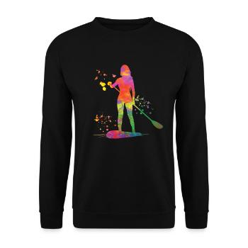 Stand Up Paddling Stand Up Board Sup - Unisex Sweatshirt - black - Front - Alina (178cm) & Michal (187cm)
