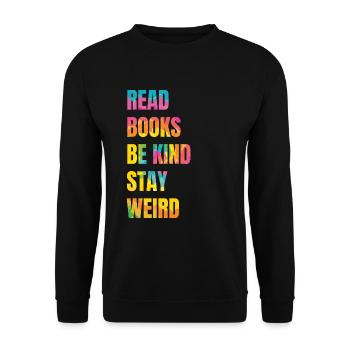 Reading books to be friendly weird teacher - Unisex Sweatshirt - black - Front - Alina (178cm) & Michal (187cm)