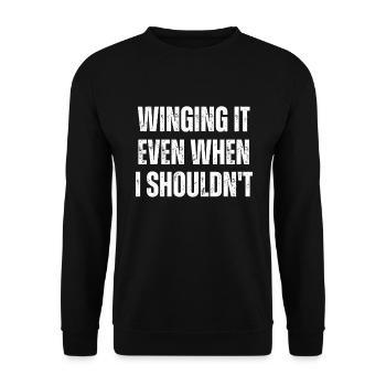 Winging it même quand je ne devrais pas faire du wingsurf - Sweat-shirt Unisexe - noir - Devant - Alina (178cm) & Michal (187cm)