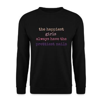 Les filles les plus heureuses ont les plus jolies - Sweat-shirt Unisexe - noir - Devant - Alina (178cm) & Michal (187cm)
