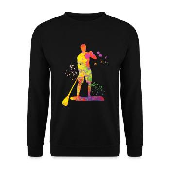 Stand Up Paddling Stand Up Board Sup - Unisex Sweatshirt - black - Front - Alina (178cm) & Michal (187cm)
