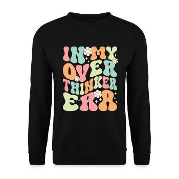 In My Overthinker Era Overthink Groovy - Unisex Sweatshirt - black - Front - Alina (178cm) & Michal (187cm)