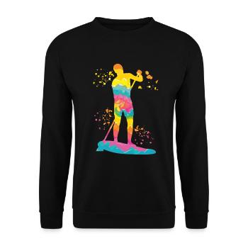 Stand Up Paddling Stand Up Board Sup - Unisex Sweatshirt - black - Front - Alina (178cm) & Michal (187cm)