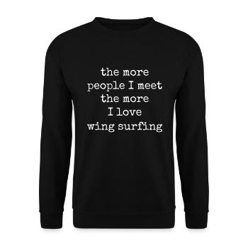 Wing Surfer Wingsurfing Retro Foil Wing - Unisex Sweatshirt - black - Front - Alina (178cm) & Michal (187cm)