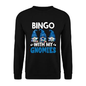 Bingo Mit Meinen Gnomies Lustiges Bingo - Unisex Pullover - Schwarz - Vorne - Alina (178cm) & Michal (187cm)