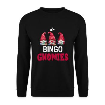 Bingo Gnomies Women Men Funny Bingo - Unisex Sweatshirt - black - Front - Alina (178cm) & Michal (187cm)