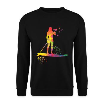 Stand Up Paddling Stand Up Board Sup - Unisex Sweatshirt - black - Front - Alina (178cm) & Michal (187cm)