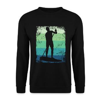 Stand Up Paddling Stand Up Board Sup - Unisex Sweatshirt - black - Front - Alina (178cm) & Michal (187cm)