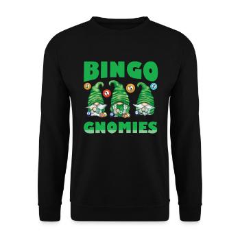 Bingo Gnomies Women Men Funny Bingo - Unisex Sweatshirt - black - Front - Alina (178cm) & Michal (187cm)