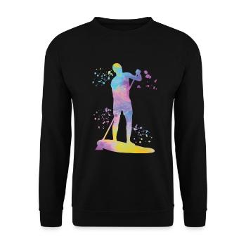 Stand Up Paddling Stand Up Board Sup - Unisex Sweatshirt - black - Front - Alina (178cm) & Michal (187cm)
