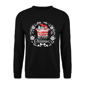 Joyeux Noël Gnome - Sweat-shirt Unisexe - noir - Devant - Alina (178cm) & Michal (187cm)