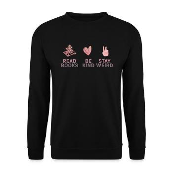 Reading Books Friendly Being Crazy Reading - Unisex Sweatshirt - black - Front - Alina (178cm) & Michal (187cm)