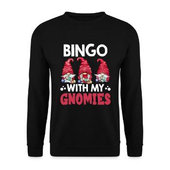 Bingo Mit Meinen Gnomies Lustiges Bingo - Unisex Pullover - Schwarz - Vorne - Alina (178cm) & Michal (187cm)