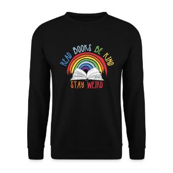 Reading Books Friendly Being Crazy Reading - Unisex Sweatshirt - black - Front - Alina (178cm) & Michal (187cm)