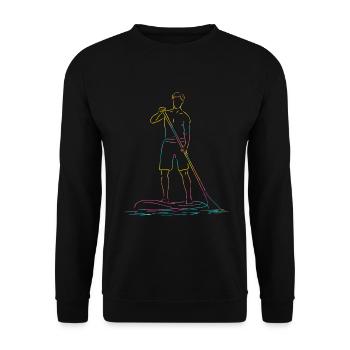 Stand Up Paddling Stand Up Board Sup - Unisex Sweatshirt - black - Front - Alina (178cm) & Michal (187cm)