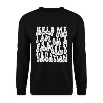 Hilfe, Ich Bin Im Familienurlaub - Unisex Pullover - Schwarz - Vorne - Alina (178cm) & Michal (187cm)