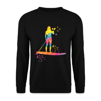 Stand Up Paddling Stand Up Board Sup - Unisex Sweatshirt - black - Front - Alina (178cm) & Michal (187cm)