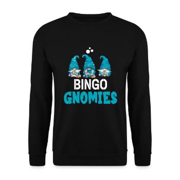 Bingo Gnomies Women Men Funny Bingo - Unisex Pullover - Schwarz - Vorne - Alina (178cm) & Michal (187cm)