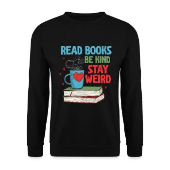 Reading Books Friendly Being Crazy Reading - Unisex Sweatshirt - black - Front - Alina (178cm) & Michal (187cm)