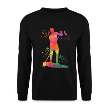 Stand Up Paddling Stand Up Board Sup - Unisex Sweatshirt - black - Front - Alina (178cm) & Michal (187cm)