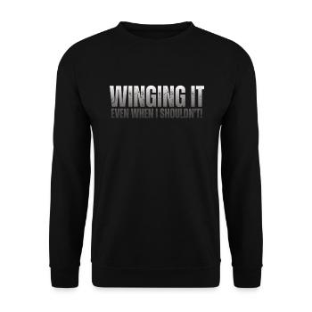 Winging it même quand je ne devrais pas faire du wingsurf - Sweat-shirt Unisexe - noir - Devant - Alina (178cm) & Michal (187cm)